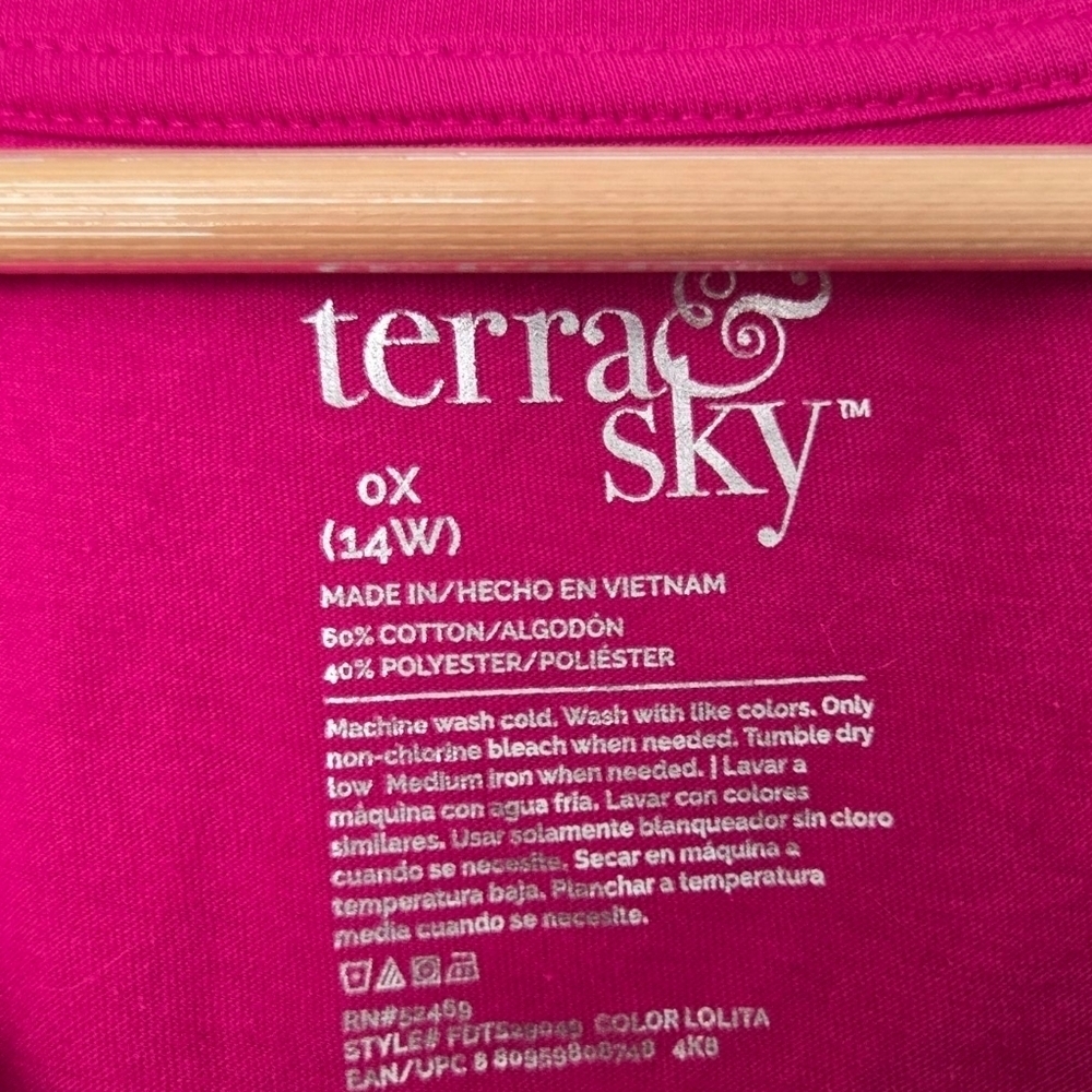 Terra & Sky Women's V-Neck Tops Size 0X/14 - Picture 5 of 6